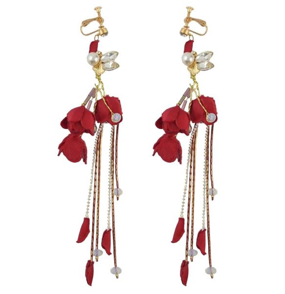 fashion tassels alloy red cloth flower crystal faux pearl statement drop dangle earrings clip women039s engagement gift4117708, Silver
fashion tassels alloy red cloth flower crystal faux pearl statement drop dangle earrings clip women039s engagement gift4117708, Silver