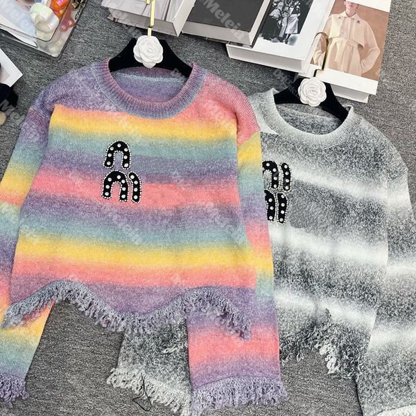 tie dyed gradient women sweaters designer stripes tassel sweater long sleeve pullover letter sweaters, White;black
tie dyed gradient women sweaters designer stripes tassel sweater long sleeve pullover letter sweaters, White;black