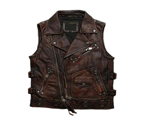 men039s vests 2021 vintage brown motorcycle style genuine leather vest men plus size 5xl real natural cowhide spring slim fit s3035127, Black;white
men039s vests 2021 vintage brown motorcycle style genuine leather vest men plus size 5xl real natural cowhide spring slim fit s3035127, Black;white