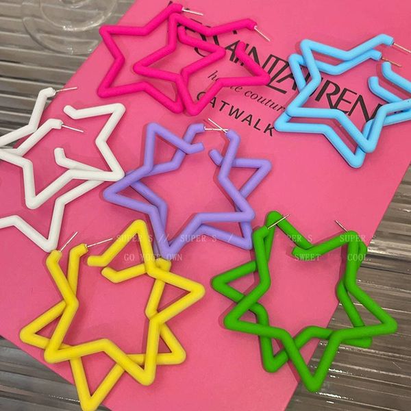 star earrings spicy girls academy girls' style earrings candy color five point star fashion exaggerate new style, Silver
star earrings spicy girls academy girls' style earrings candy color five point star fashion exaggerate new style, Silver