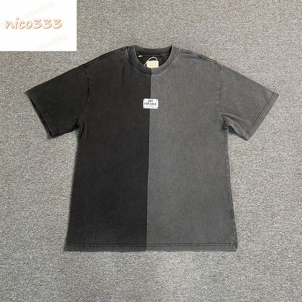 23ss new ga depts gradient splicing washed and old letters cotton loose round neck versatile casual men and women short sleeve, White;black
23ss new ga depts gradient splicing washed and old letters cotton loose round neck versatile casual men and women short sleeve, White;black
