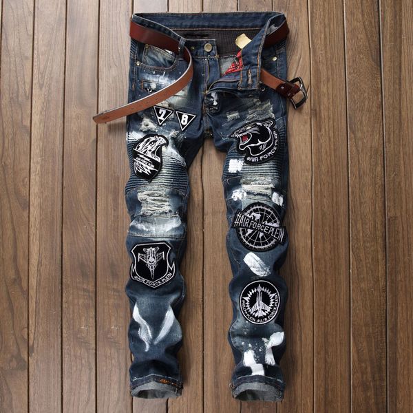 mens jeans mens luxury designer denim jeans men denim jeans embroidery pants fashion holes trousers mens clothing, Blue
mens jeans mens luxury designer denim jeans men denim jeans embroidery pants fashion holes trousers mens clothing, Blue