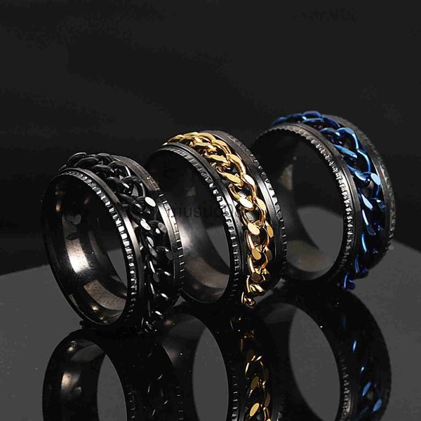 band rings new cool stainless steel rotatable couple ring spinner chain rotable rings for women man punk jewelry party gift j230817, Silver
band rings new cool stainless steel rotatable couple ring spinner chain rotable rings for women man punk jewelry party gift j230817, Silver