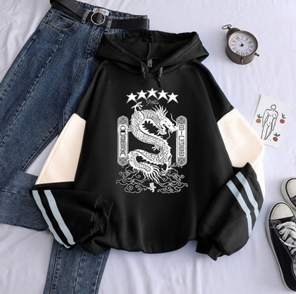 men's hoodies sweatshirts album 5 stray kids kpop straykids hoodies harajuku korean style women sweatshirt long sleeve patchwork women, Black