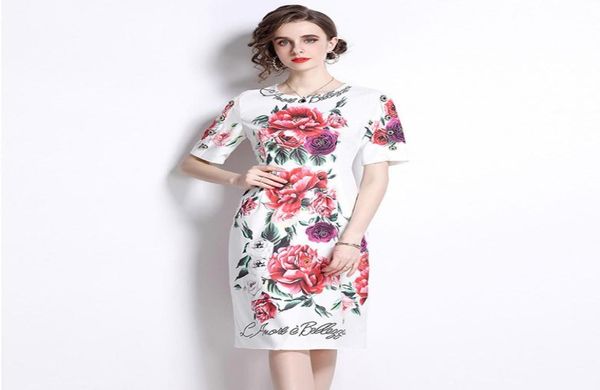 women fashion rose floral printing dress 2022 summer new high street mide vestidos oneck short sleeve sliming dresses6655526, Black
women fashion rose floral printing dress 2022 summer new high street mide vestidos oneck short sleeve sliming dresses6655526, Black
