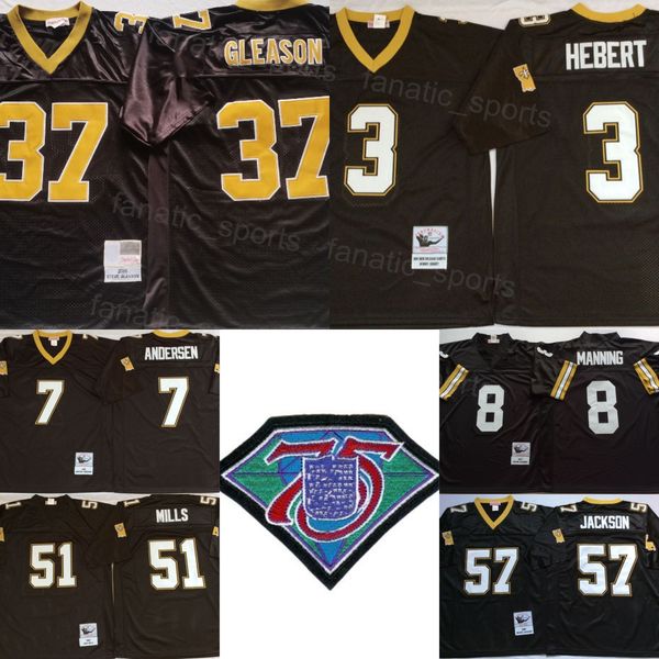 2004 1971 vintage football 3 bobby hebert jersey 51 sam mills 8 archie manning 37 steve gleason 57 rickey jackson 7 morten andersen retro 19, Black
2004 1971 vintage football 3 bobby hebert jersey 51 sam mills 8 archie manning 37 steve gleason 57 rickey jackson 7 morten andersen retro 19, Black