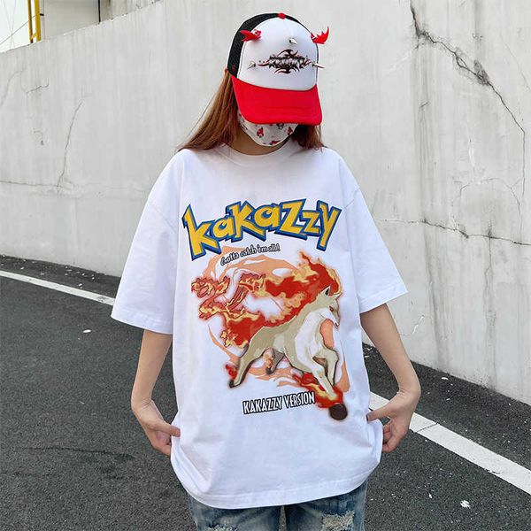 kakazy short sleeved t-shirt for men and women summer oversize cartoon printed couple's bf style half sleeve middle sleeve, White
kakazy short sleeved t-shirt for men and women summer oversize cartoon printed couple's bf style half sleeve middle sleeve, White