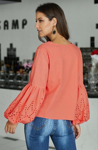 women shirt rhapsody cotton blouse embroidered eyelet elastic balloon sleeve hem front bow tie casual tunic lady outwear mx2001192153, White
women shirt rhapsody cotton blouse embroidered eyelet elastic balloon sleeve hem front bow tie casual tunic lady outwear mx2001192153, White