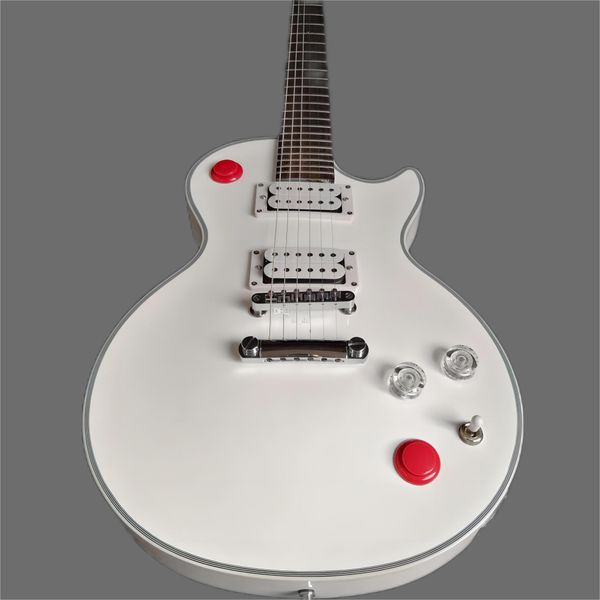 kill switch buckethead signature alpine white electric guitar red button arcade button, baritone 24 jumbo frets, metal tuilp tuners
kill switch buckethead signature alpine white electric guitar red button arcade button, baritone 24 jumbo frets, metal tuilp tuners