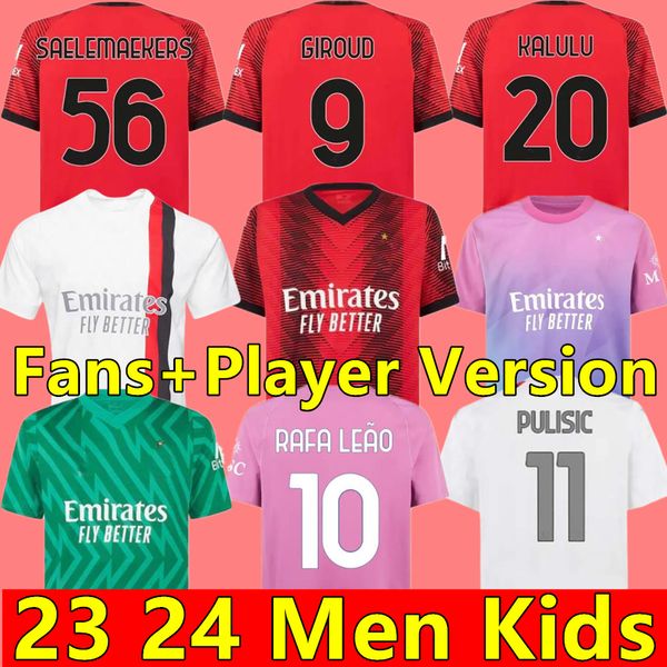 23 24 pulisic koche soccer jerseys giroud de ketelaere rafa leao 2023 ac milans theo s.castillejo reijnders home football shirt special four, Black;yellow
23 24 pulisic koche soccer jerseys giroud de ketelaere rafa leao 2023 ac milans theo s.castillejo reijnders home football shirt special four, Black;yellow
