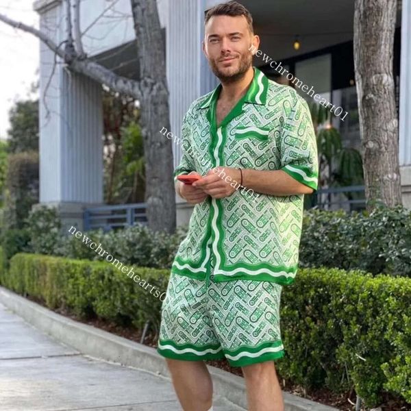 2022ss new casablanca hawaiian grassland green beach shorts casual pants short sleeves sets, White;black
2022ss new casablanca hawaiian grassland green beach shorts casual pants short sleeves sets, White;black