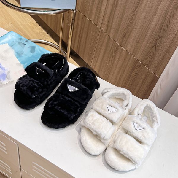 triangle logo shearling fur slipper dad sandals hook loop strap slides platform logo furry mules designer metal buckle sandal flip flop wome, Black
triangle logo shearling fur slipper dad sandals hook loop strap slides platform logo furry mules designer metal buckle sandal flip flop wome, Black