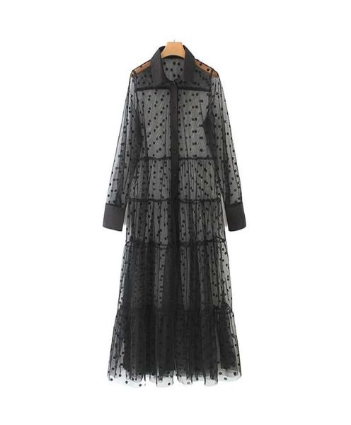 women stylish polka dot patchwork transparent midi shirt dress long sleeve female chic mesh dresses vestidos6494339, Black;gray
women stylish polka dot patchwork transparent midi shirt dress long sleeve female chic mesh dresses vestidos6494339, Black;gray
