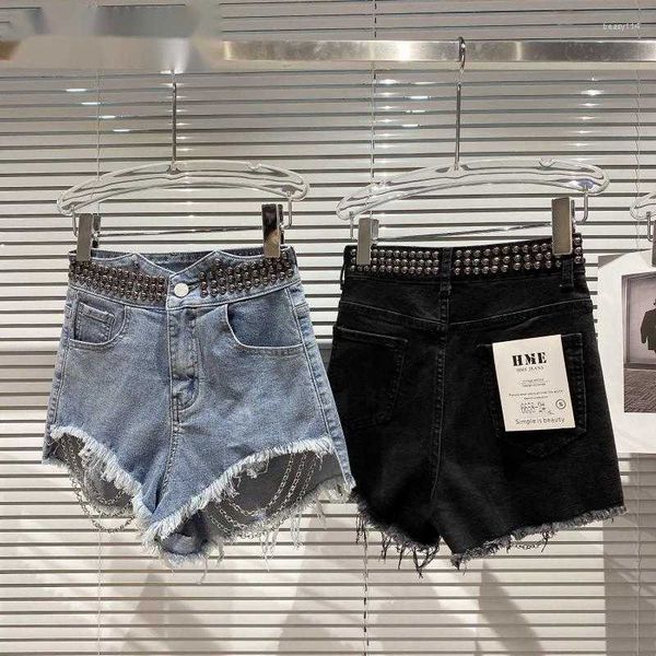 women's shorts 2023 summer high waist female head rivet beaded bottoms fashion denim loose casual for lady, White;black
women's shorts 2023 summer high waist female head rivet beaded bottoms fashion denim loose casual for lady, White;black