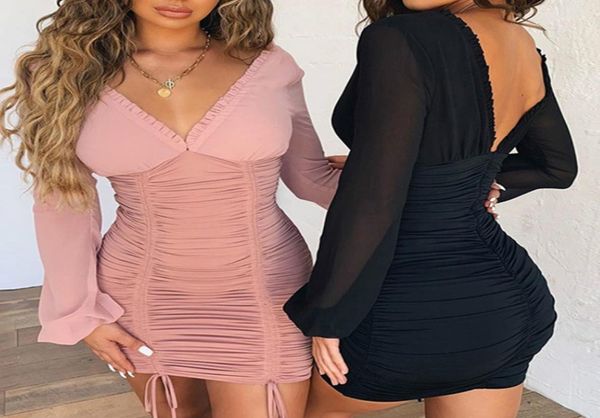 2019 autumn vneck women mini dress skinny backless outfits bodycon elegant evening party dress elastic ruffle black pin6505658, Black;gray
2019 autumn vneck women mini dress skinny backless outfits bodycon elegant evening party dress elastic ruffle black pin6505658, Black;gray
