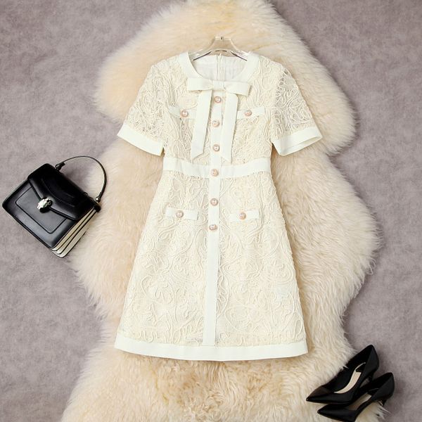 2023 summer embroidery floral lace ribbon tie dress short sleeve round neck panelled ribbon bow buttons short elegant casual dresses 22l2560, Black;gray
2023 summer embroidery floral lace ribbon tie dress short sleeve round neck panelled ribbon bow buttons short elegant casual dresses 22l2560, Black;gray