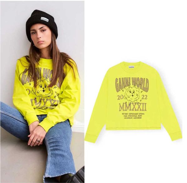 23ss ganni women designer cotton t shirt fashion letter cartoon pattern printed simple casual long-sleeved round neck t-shirt, Black
23ss ganni women designer cotton t shirt fashion letter cartoon pattern printed simple casual long-sleeved round neck t-shirt, Black