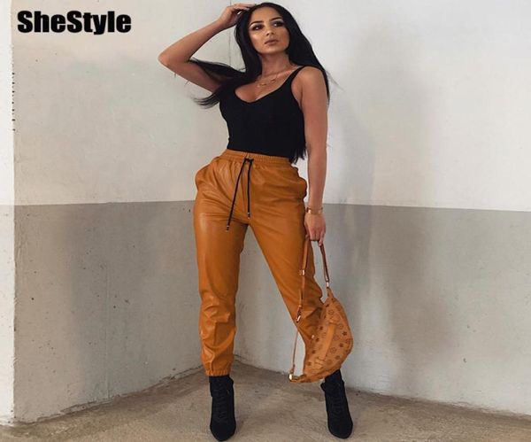 shestyle pu leather drawstring winter jogger pants women high waist casual loose thick 2019 autumn trousers outfit clothing5960824, Black;white
shestyle pu leather drawstring winter jogger pants women high waist casual loose thick 2019 autumn trousers outfit clothing5960824, Black;white
