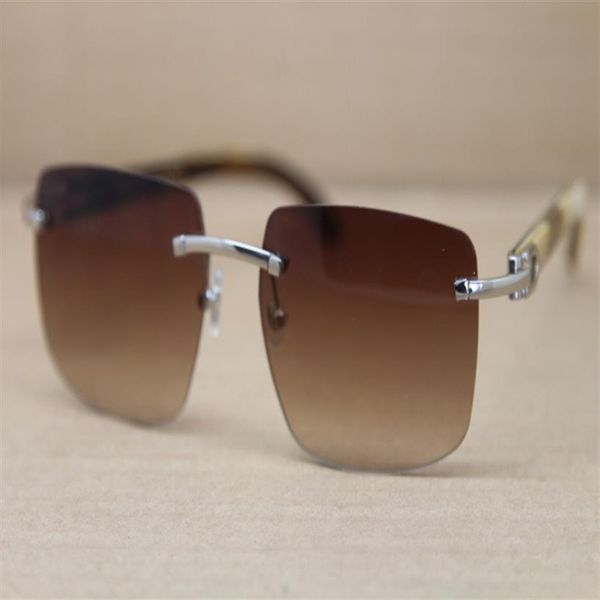 whole- rimless t8300816 black white buffalo horn sunglasses men women brand designer glass frame size54-18-140mm330o, White;black
whole- rimless t8300816 black white buffalo horn sunglasses men women brand designer glass frame size54-18-140mm330o, White;black