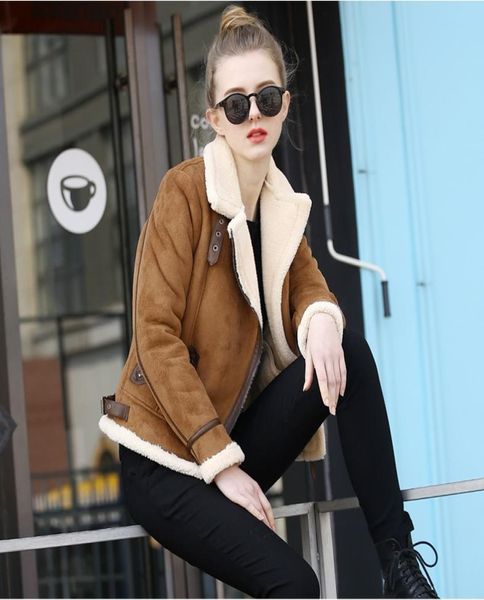 2020 brown shearling sheepskin coats women 2017 autumn winter womens coffeelambs wool short biker faux leather suede jackets js3018088906, Black
2020 brown shearling sheepskin coats women 2017 autumn winter womens coffeelambs wool short biker faux leather suede jackets js3018088906, Black