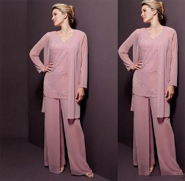 new custom made pink chiffon mother of the bride suit dress with pants applique long sleeves wedding party women gowns mother even4514252, Black;red
new custom made pink chiffon mother of the bride suit dress with pants applique long sleeves wedding party women gowns mother even4514252, Black;red
