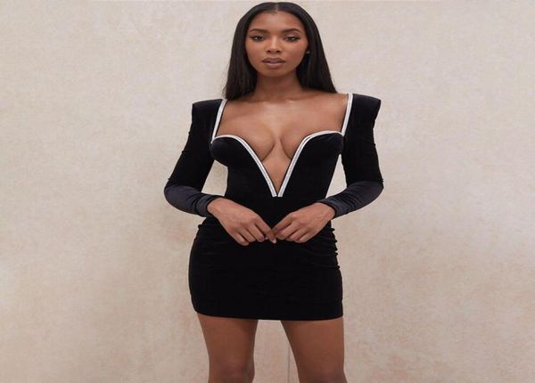 2021 rhine puff sleeve black long crystal trim deep v neck velvet slim mini dress casual dresses1443449, Black;gray
2021 rhine puff sleeve black long crystal trim deep v neck velvet slim mini dress casual dresses1443449, Black;gray