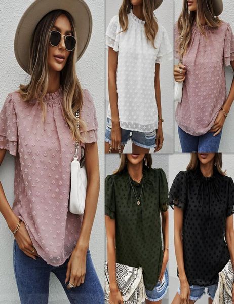 womens shirts swiss dot ruffle short sleeve chiffon blouse vintage elegant tunic 94112398062821, White
womens shirts swiss dot ruffle short sleeve chiffon blouse vintage elegant tunic 94112398062821, White