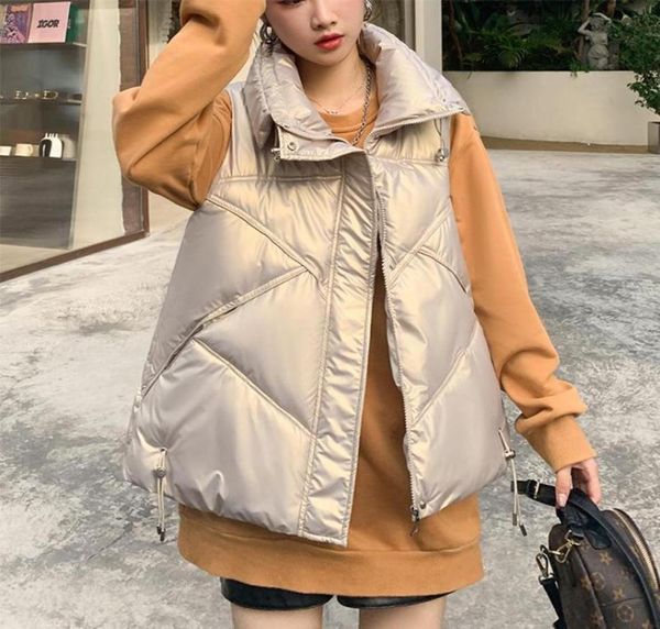 women039s vests shinny winter puffer vest women solid turn down collar zipper quilted ladies sleeveless jacket loose fashion st7089775, Black;white
women039s vests shinny winter puffer vest women solid turn down collar zipper quilted ladies sleeveless jacket loose fashion st7089775, Black;white