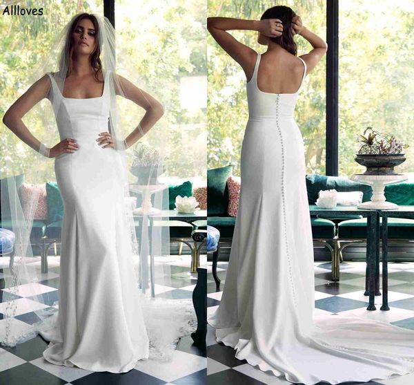 simple minimalist satin mermaid wedding dresses elegant square neck modern citizen boho garden bridal gowns sweep train buttons open back re, White
simple minimalist satin mermaid wedding dresses elegant square neck modern citizen boho garden bridal gowns sweep train buttons open back re, White