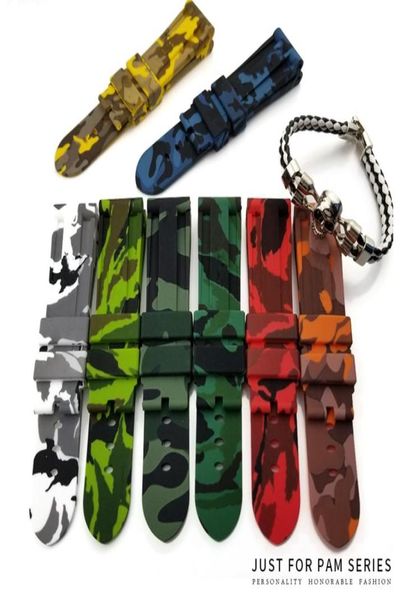 24mm 22mm 26mm colorful waterproof rubber silicone watch band strap pin buckle watchband strap for panerai watch pam man camouflag3775069, Black;brown
24mm 22mm 26mm colorful waterproof rubber silicone watch band strap pin buckle watchband strap for panerai watch pam man camouflag3775069, Black;brown