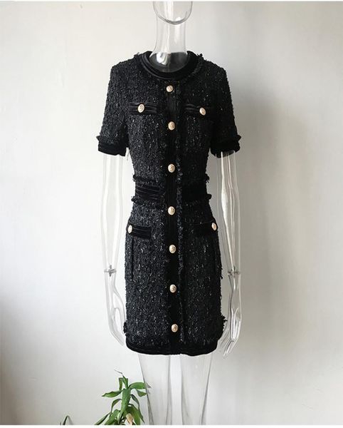 new european and american women039s dresses for spring 2020 short sleeves round collar beautiful buttons fashion tweed dress6539558, Black;gray
new european and american women039s dresses for spring 2020 short sleeves round collar beautiful buttons fashion tweed dress6539558, Black;gray