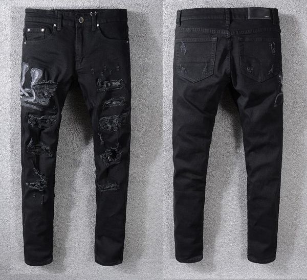 2020 new men039s design snake jeans skinny ripped destroyed stretch slim fit hop hop pants with holes embroidered jeans size 284165257, Blue
2020 new men039s design snake jeans skinny ripped destroyed stretch slim fit hop hop pants with holes embroidered jeans size 284165257, Blue
