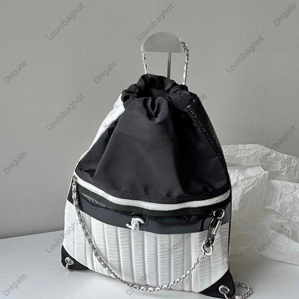 street trend black paired white backpack nylon lightweight backpack 23bags