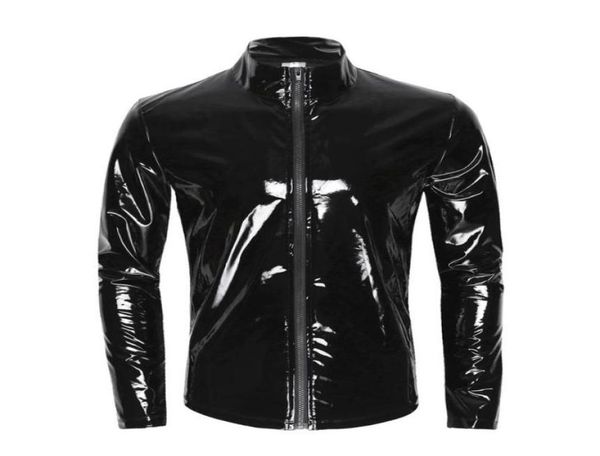 mens glossy pvc leather shirt male shiny metallic patent jacket sexi erotic shaping sheath latex casual coat3654581, Black;brown
mens glossy pvc leather shirt male shiny metallic patent jacket sexi erotic shaping sheath latex casual coat3654581, Black;brown