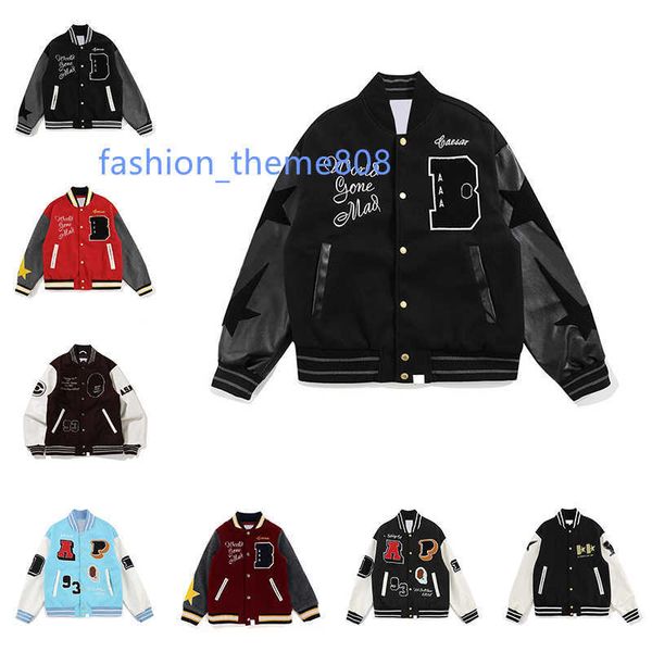 designer varsity jacket mens baseball uniform embroidered letter patch autumn and winter mens womens fashion couple letterman jackets, Black;brown
designer varsity jacket mens baseball uniform embroidered letter patch autumn and winter mens womens fashion couple letterman jackets, Black;brown