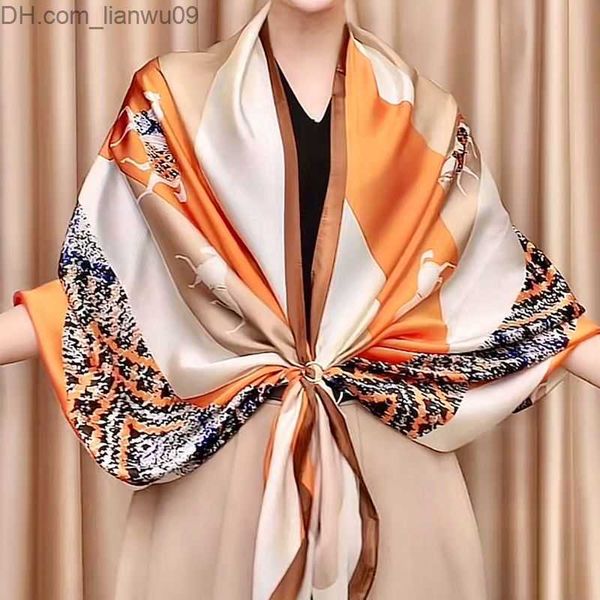 sarongs luxury brand women' scarf fashion printed silk scarf summer shawl and wrap soft pashmina women' bandana basic headband q, Blue;gray
sarongs luxury brand women' scarf fashion printed silk scarf summer shawl and wrap soft pashmina women' bandana basic headband q, Blue;gray