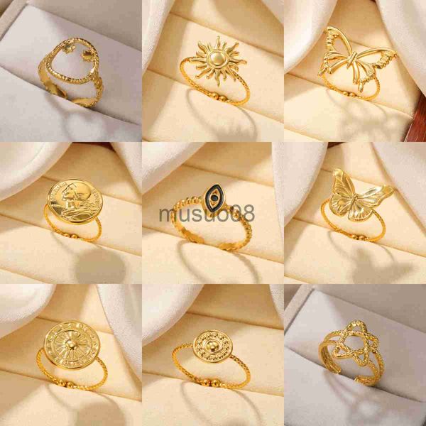 band rings stainless steel ring everything round open rings for women men trendy party gold color jewelry wedding gift new j230817, Silver
band rings stainless steel ring everything round open rings for women men trendy party gold color jewelry wedding gift new j230817, Silver