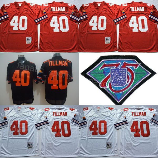 retro football 40 pat tillman vintage jersey 75th anniversary embroidery and sewing team red black white color uniform for sport fans pure c
retro football 40 pat tillman vintage jersey 75th anniversary embroidery and sewing team red black white color uniform for sport fans pure c