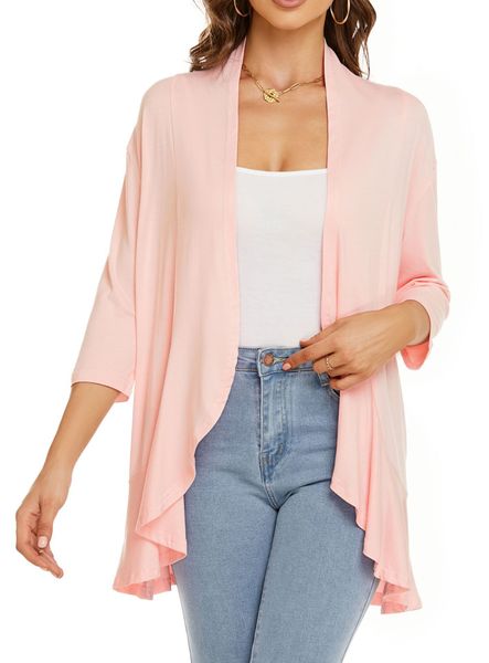 women's knits tees autumn solid color cardigan women jacket threequarter sleeve ruffle streetwear pink 230816, White
women's knits tees autumn solid color cardigan women jacket threequarter sleeve ruffle streetwear pink 230816, White
