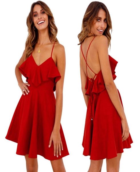 spring and summer fashion short dress skirt explosion models backless straps corset v neck red female3830494, Black;gray
spring and summer fashion short dress skirt explosion models backless straps corset v neck red female3830494, Black;gray