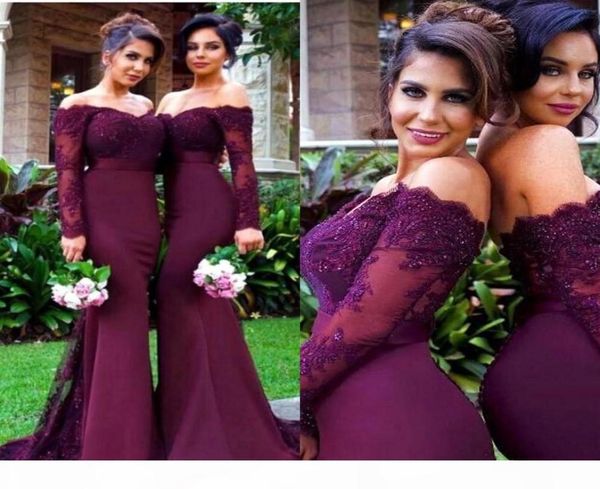 custom made lace applique off shoulder long sleeve mermaid bridesmaid dresses evening prom dress gowns maid of honor8336418, White;pink
custom made lace applique off shoulder long sleeve mermaid bridesmaid dresses evening prom dress gowns maid of honor8336418, White;pink