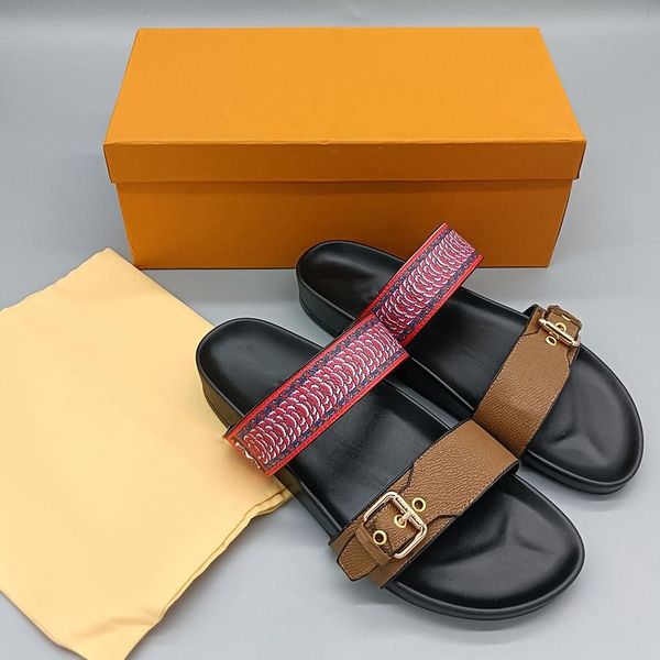 luxury brand women's sandals classic brown leather slippers platform flat shoes anti slip outdoor beach shoes, Black
luxury brand women's sandals classic brown leather slippers platform flat shoes anti slip outdoor beach shoes, Black