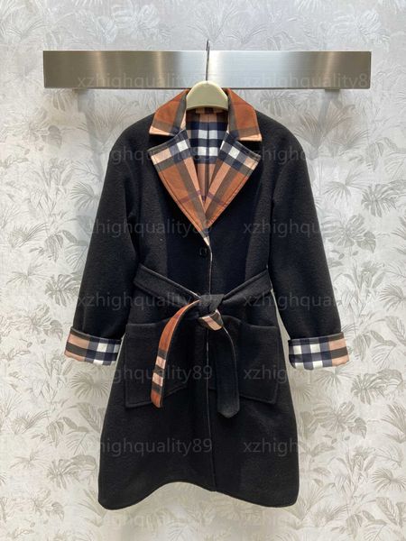 wool coat womens coats fall luxury tartan patchwork long sleeved lapel two-sided design belt waist cinching woolen jacket designer coat wom, Black
wool coat womens coats fall luxury tartan patchwork long sleeved lapel two-sided design belt waist cinching woolen jacket designer coat wom, Black