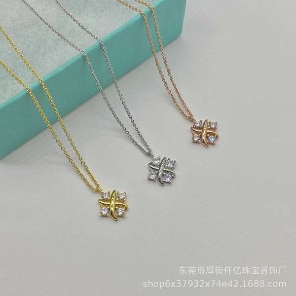 original tiffay s925 sterling silver high edition cross x four diamond necklace minimalist fashion collar chain, Black
original tiffay s925 sterling silver high edition cross x four diamond necklace minimalist fashion collar chain, Black