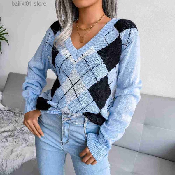 women's sweaters ficusrong women autumn winter causal v neck long sleeve diamond knit sweater for ladies fashion all match t230817, White;black
women's sweaters ficusrong women autumn winter causal v neck long sleeve diamond knit sweater for ladies fashion all match t230817, White;black