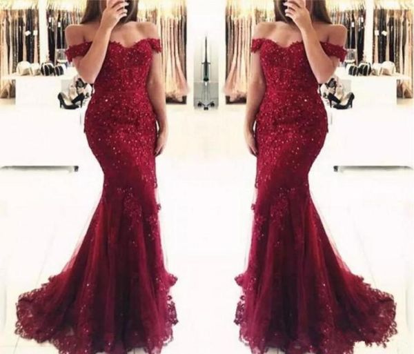 2019 burgundy lace applique tulle mermaid prom dresses with beaded off the shoulder long party evening formal gowns5807927, Black
2019 burgundy lace applique tulle mermaid prom dresses with beaded off the shoulder long party evening formal gowns5807927, Black