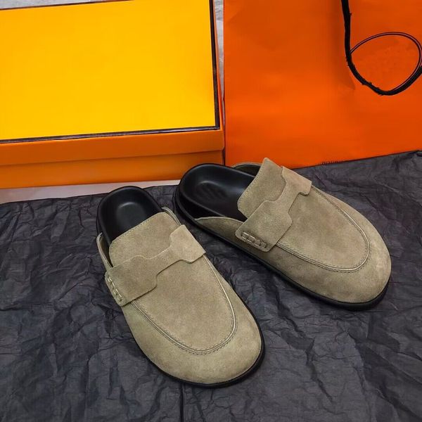 luxury designer genuine leather loafers women's go mules suede autumn winter casual shoes half slip on slipper flats with box eu35-41, Black
luxury designer genuine leather loafers women's go mules suede autumn winter casual shoes half slip on slipper flats with box eu35-41, Black