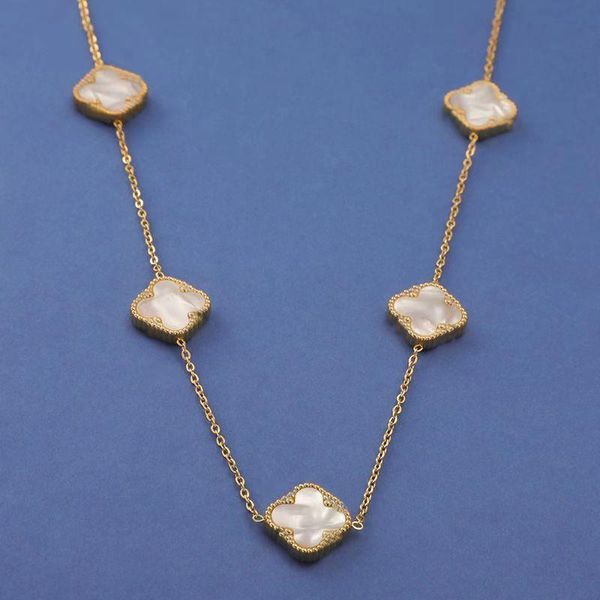 designer jewelry for women 10mm width 4 four leaf 5 white flower chain necklace gold plated pendant necklaces titanium steel link chains 2 s, Silver
designer jewelry for women 10mm width 4 four leaf 5 white flower chain necklace gold plated pendant necklaces titanium steel link chains 2 s, Silver