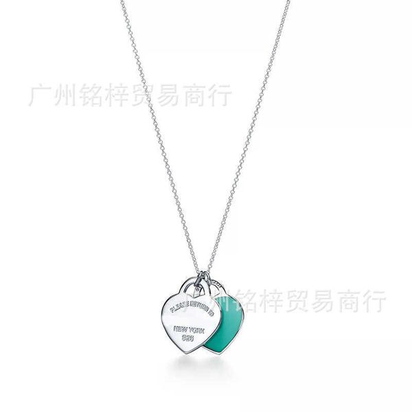 designer's tiffay s925 silver classic double heart enamel multicolor fashion sterling necklace for women pgrx, Black
designer's tiffay s925 silver classic double heart enamel multicolor fashion sterling necklace for women pgrx, Black