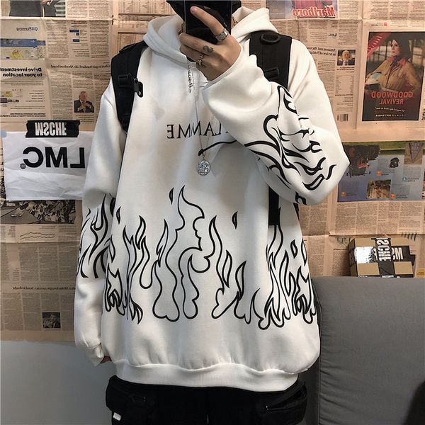 men's hoodies sweatshirts retro flame print hoodies korean version bf style street hip-hop autumn loose thorns sweatshirt plus male 230, Black
men's hoodies sweatshirts retro flame print hoodies korean version bf style street hip-hop autumn loose thorns sweatshirt plus male 230, Black
